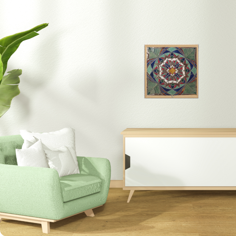 dekoracja studia jogi - mandala ceramiczna